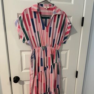 Short Sleeve Midi Dress